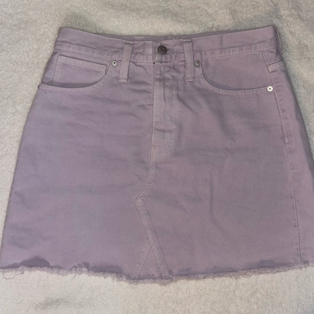 Lavender Denim Mini Skirt